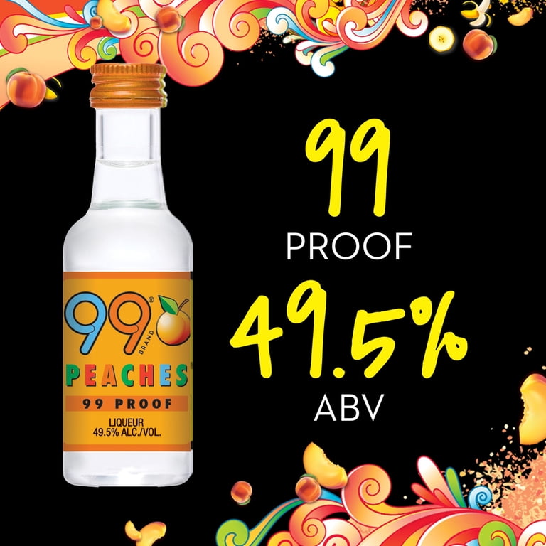 99 Brand Peach Liqueur, 50ml Liquor, 49.5% Alcohol - Walmart.com
