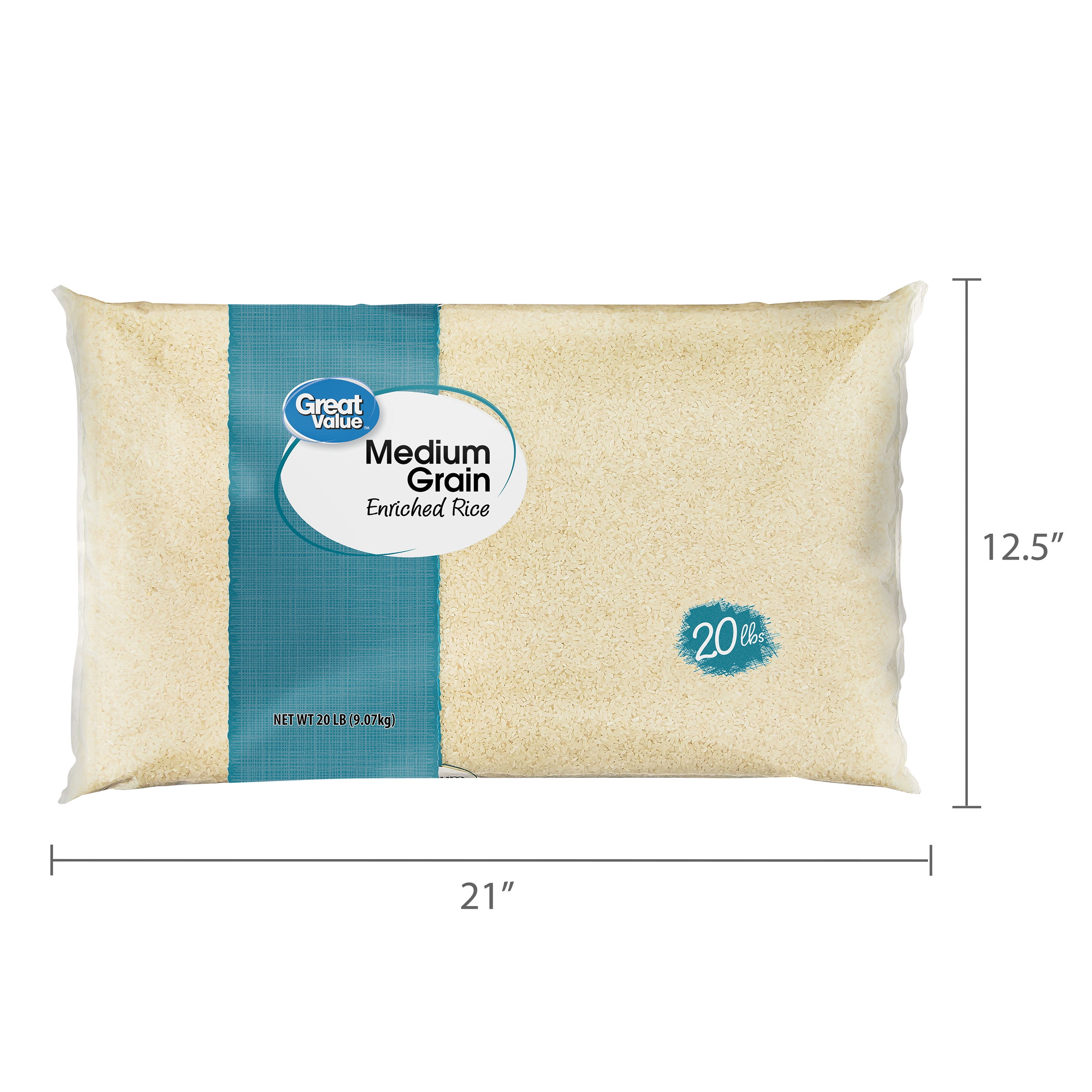 Great Value Medium Grain Enriched Rice, 20 lb