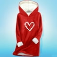 thumbnail image 3 of FNFYFH Hoodies for Women Thermal Fleece Liend Graphic Hoodie Hooded Pullover Sweatshirt Thickened Cozy Loungewear Winter Tunic Tops, 3 of 8