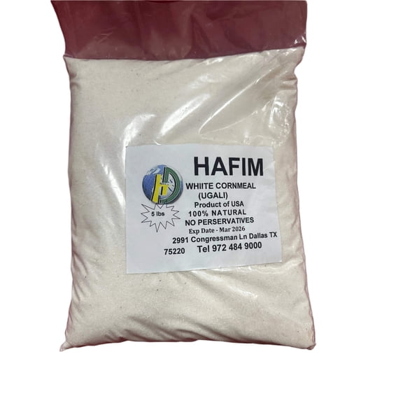 Hafim White Corn meal – 100% Natural Ugali Flour | No Preservatives | 5lb Bag