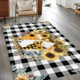 thumbnail image 2 of Kitchen Mats for Floor 3x5 Ft, Sunflower Non Slip Area Rugs for Kitchen Bedroom Entryway, Gnomes Black White Checkered Farmhouse Washable Carpet Runner Rug Floor Mats for Bedroom Home Decor, 2 of 8