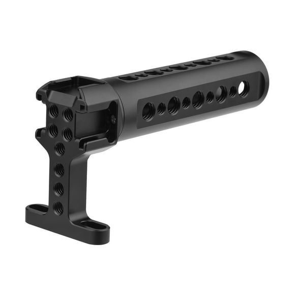 Universal Camera Cage Handle Grip with 1/4 Inch 3/8 Inch Threaded Screw Holes Cold Shoe Mounts for Photography Lamp Microphone