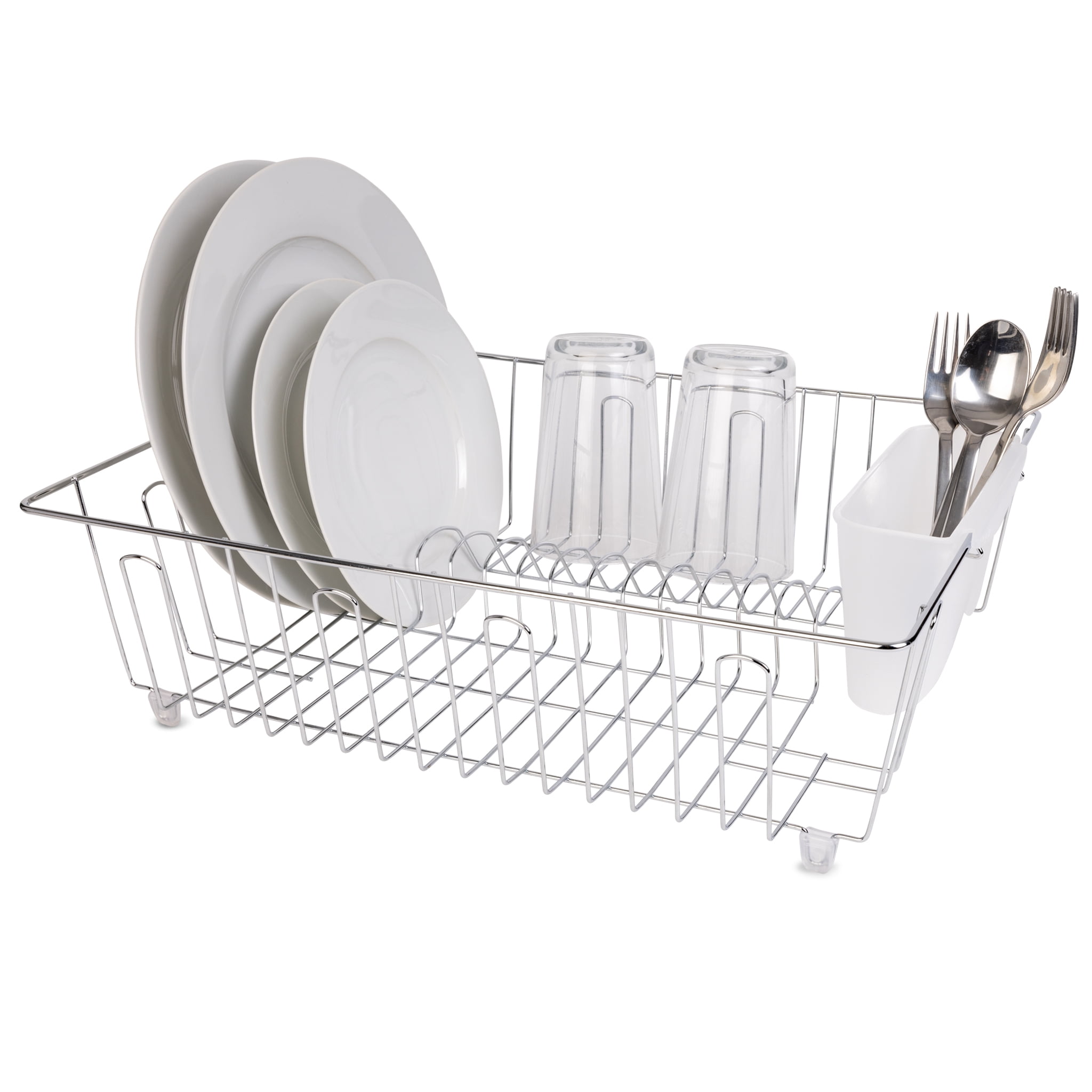 Mainstays Small Wire Dish Rack - Chrome - 14.17 W x 12.64 L x 5.67 H