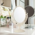 thumbnail image 3 of Tabletop Makeup Mirror Double Sided Desk Vanity Mirror for Bath Office Hotel Beige, 3 of 6
