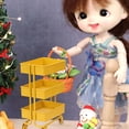 thumbnail image 2 of for Doll Furniture Iron 3 Trolley Storage Rack for Doll House Kitchen Furniture with Wheels Acce, 2 of 6