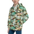 thumbnail image 2 of Haiem Colorful Hawaii Palms Pattern Boys Hoodie, Youth Pullover Hooded Sweatshirt, Kangaroo Pocket Hoodie for Kids Girls -Small, 2 of 6