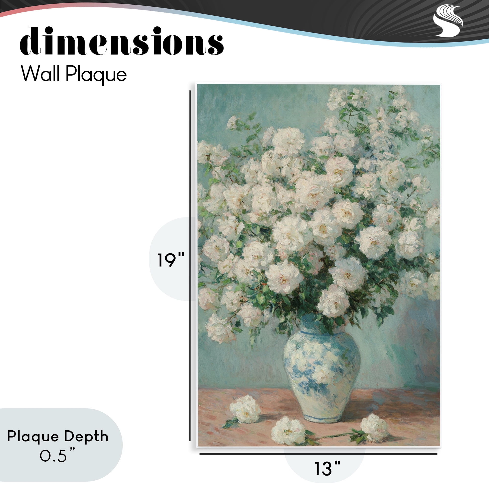Stupell Industries Lush Bouquet of White Roses Wall Plaque Art, design by Petal Prints Design