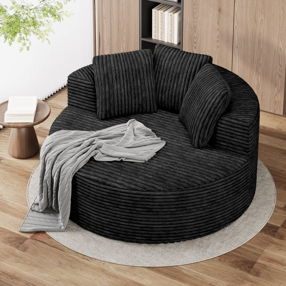 The Magic Home Togo Floor Sectional Sofa, Black