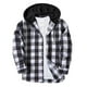 thumbnail image 1 of Ceisia Men's Plaid Hooded Button-Up Shirt for Casual & Outdoor Wear Gray M Gifts, 1 of 5