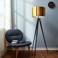thumbnail image 2 of Teamson Home Romanza Tripod Floor Lamp Modern Lighting - Gold / Black, 2 of 5