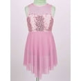 thumbnail image 5 of Sxiwei Kids Girls Sleeveless Shiny Sequins Lyrical Dance Dress High Low Ballet Dress Ballerina Pink 10, 5 of 7
