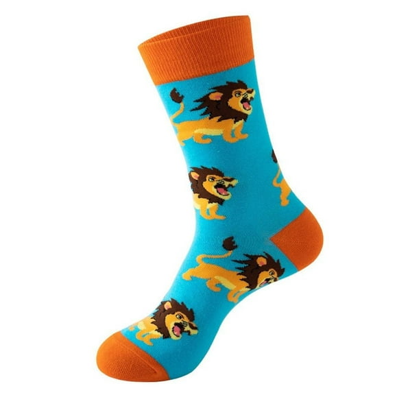 FARONZE Crew Cute Animal Lion Socks, Suitable for Men and Women, 1 pair