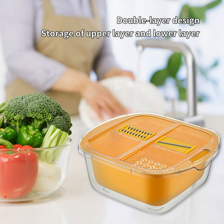 Vegetable Basket - Vegetable Basket with Cutting Tools Strain Wash And  Vegetables Fruit Multi Function Kitchen Vegetable Washing Basket