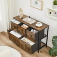 thumbnail image 4 of VECELO 5-Drawer Dresser for Bedroom Chest of Drawers Storage Dresser, 31.5" Length Unit Standing Organizer Metal Frame Wooden Top Living Room Entryway Office, Brown, 4 of 11