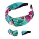 thumbnail image 3 of 1 Pc Diadema Ancha Impresa Elegante con Nudos para Mujeres 6.50"x4.92" Verde Morado, 3 of 3