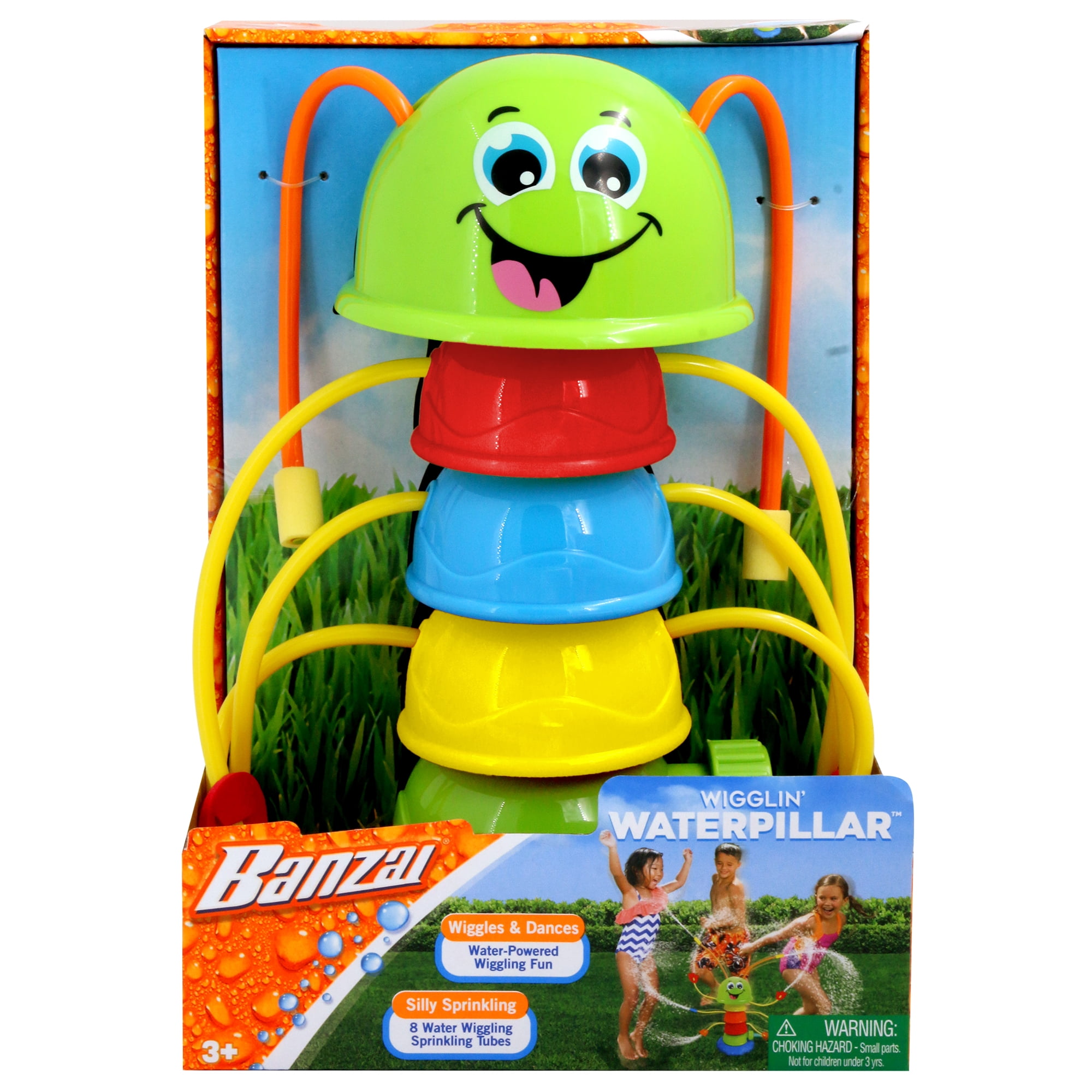 Banzai Wigglin’ Waterpillar Multicolor Summer Outdoor Kids Fun Water Sprinkler, Ages 3+, Unisex