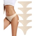 thumbnail image 1 of Tangas para mujer Voenxe Nude Seamless Comfortable, paquete de 5, 1 of 7