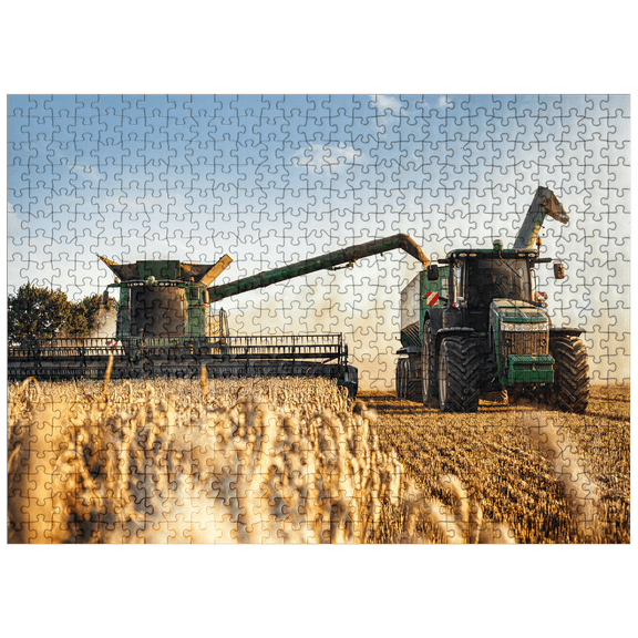 MyPuzzle - Combine And Tractor For Wheat Field - Premium 500 Piece Jigsaw Puzzle for Adults