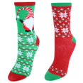 thumbnail image 1 of CTM®  2 Pack Butter and Flat Knit Holiday Sock Combo Set (Women's), 1 of 3