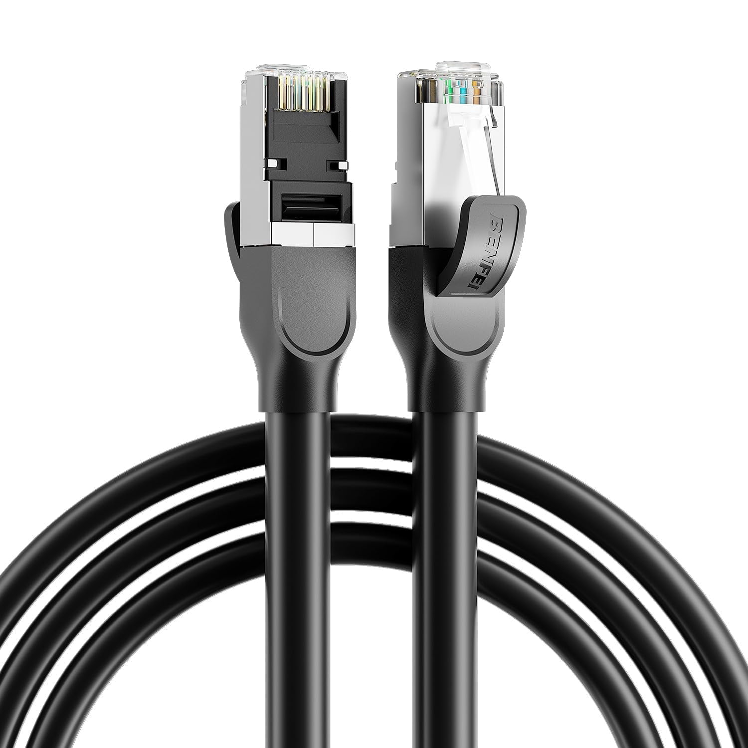 BENFEI Cat 8 Ethernet Cable 50FT, 40Gbps 2000MHz High Speed LAN Network Cord, 26AWG S/FTP Shielded RJ45 Cable, Indoor/Outdoor Heavy Duty Internet Cable for Gaming PC PS5 Xbox Router Modem Switch
