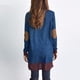 thumbnail image 5 of Moda mujer Casual apenado Patchword bufanda cuello blusa manga larga Tops Fridja  FKASFK3502, 5 of 9