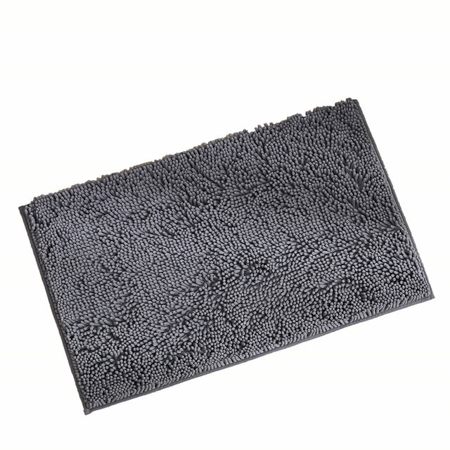 Alfombrilla de baño antideslizante absorbente de ducha de microfibra de chenilla de 40 cm x 60 cm para baño, gris Shuxiu Wang 9024715001757