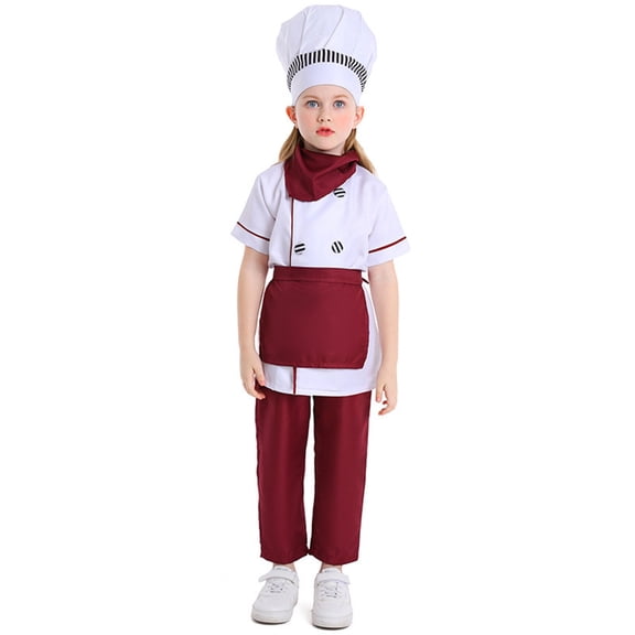CAIVO Child Kids Chef Girls Western Party Dress Up Pretend Play Outfit Sets Adorable Clothes Sets