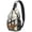 Halloween Pumpkins and, variant on Sling Backpack,Halloween Pumpkins Bats and Spider Webs Sling Bag with Water Bottle Holder,Waterproof Sling Bag for Men/Women with Headphone Jack for Hiking,Travel