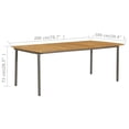 thumbnail image 4 of vidaXL Patio Table 78.7"x39.4"x28.3" Solid Acacia Wood and Steel, 4 of 4