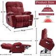 thumbnail image 3 of Momspeace Power Lift Recliner Chair Recliners for Elderly with Heat and Massage Recliner Chair for Living Room - Red, 3 of 6