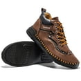 thumbnail image 6 of Earlde Mens Leather Casual Chukka Driving Walking Ankle Boots with Hand Stitching, 6 of 7