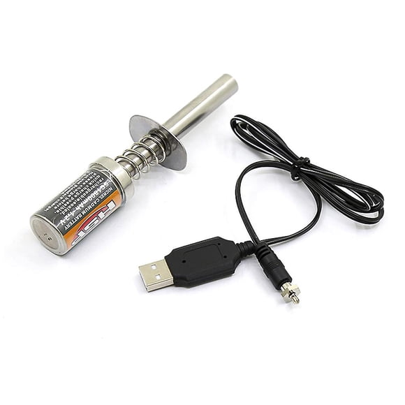 RC Nitro 1.2 V 1800Mah Laddningsbar Glödstiftsstartare Tändare DC USB Laddare för Gas Nitro Motor P
