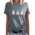 thumbnail image 1 of Moda Mujer Causal Pascua Cuello redondo Blusa estampada Camiseta de manga corta Tops de verano Pompotops  hkajfhjk461187, 1 of 6