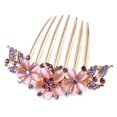 thumbnail image 3 of Peignes à Fleurs en Strass pour Femmes Filles Accessoires Cheveux Violet, 3 of 3