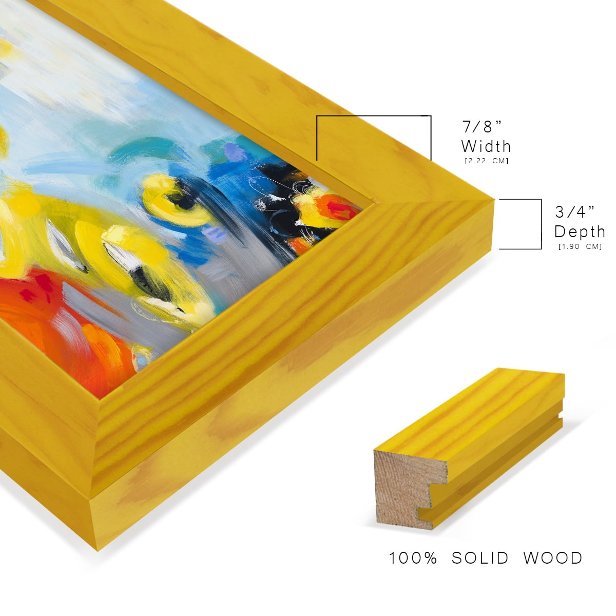 In the Loop III -Framed Print w/glass-Sunflower Yellow