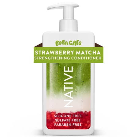 Native Strengthening Conditioner, Limited Edition Strawberry Matcha, Silicone Free Conditioner for Women and Men, Boba Café, 16.5 fl oz