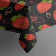 thumbnail image 3 of Red Strawberry Plants Fruit Black Rectangle Tablecloth 60"x84",Waterproof Polyester Rectangle Table Cloth, Wipeable Spillproof Polyester Tablecloth for Dining, Camping, Indoor and Outdoor, 3 of 5