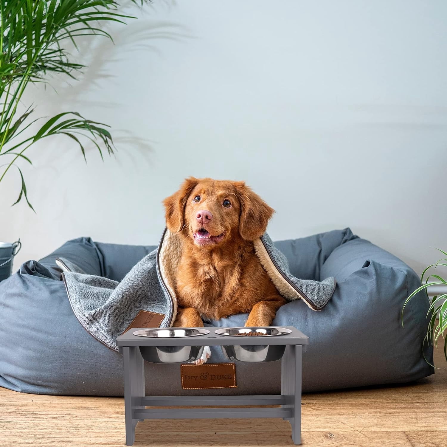 Elevated Dog Bowls,Raised Dog Bowl Stand with 2 Stainless Steel Bowls,Elevated Raised Pet Bowls for Large Medium Small Sized Dogs
