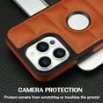 thumbnail image 4 of ELEHOLD for iPhone 13 Mini Leather Case Luxury Premium PU Leather Logo Cutout View Full Coverage Slim Lightweight Non-Slip Shockproof Protective Case for iPhone 13 Mini,brown, 4 of 6