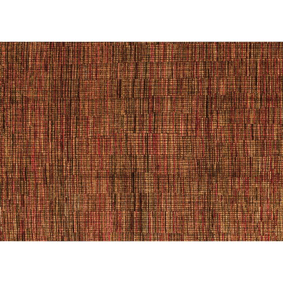 Ahgly Company Indoor Rectangle Abstract Orange Modern Area Rugs, 5' x 7'