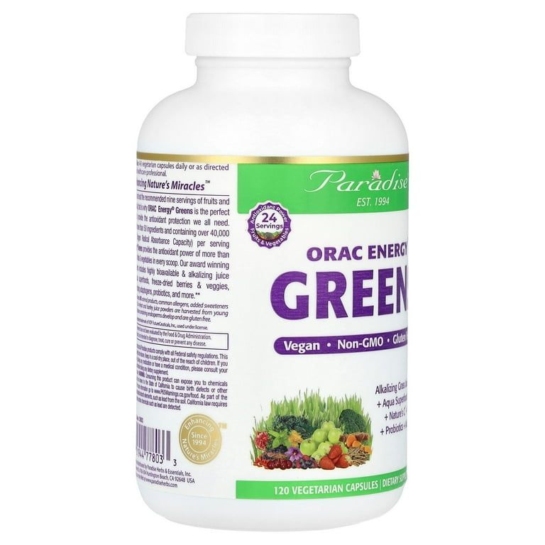 Paradise ORAC Energy Greens Powder Extract, Antioxidants