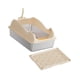 thumbnail image 4 of Caja de arena abierta Bandeja de arena para mascotas con parte superior abierta Entrada baja Gran capacidad Portátil para gatos Caqui con estera, 4 of 9