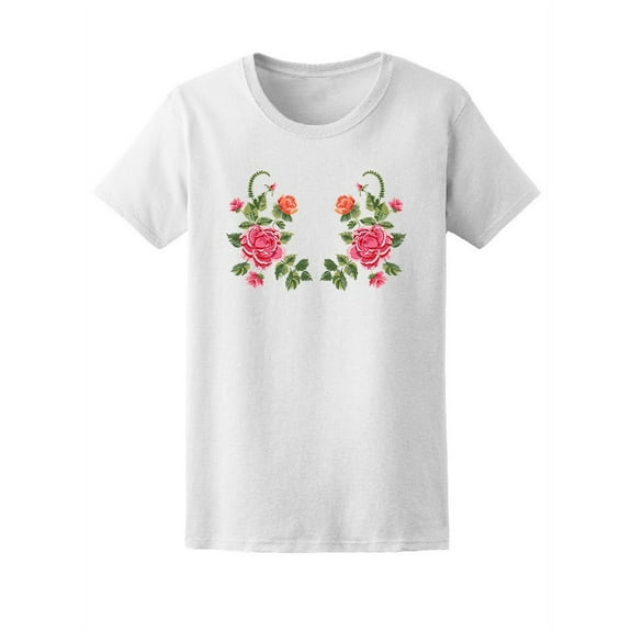 Beautiful Pink Roses, Nature T-Shirt Women -Image by Shutterstock, Female Medium