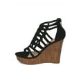 thumbnail image 4 of New Women Mark Maddux Victor-05 Faux Suede Caged Faux Wooden Platform Wedge, 4 of 6