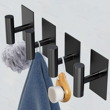 

Txmfgh 4pcs Stainless Steel Perforated Hooks - Ultra Strong Load Bearing Bathroom and Toilet Organization Ideal for Hanging Towels and Robes