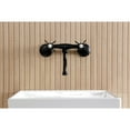 thumbnail image 4 of Kingston Brass KS2110BEX Essex Double-Handle 2-Hole Wall Mount Bathroom Faucet in Matte Black, 4 of 8