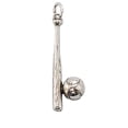 thumbnail image 1 of Sterling Silver 30" Unisex 1.5mm Box Chain Partially 3D Baseball Bat Baseball Pendant Necklace, 1 of 2