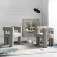 thumbnail image 5 of Taupe Modern Bouclé Accent Chairs, Set of 2, Fully Upholstered Minimalist Side Chairs, 5 of 12