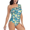 thumbnail image 3 of Sikiie Cute Polar Bear Fishing Print Women One Piece Swimsuits Tummy Control One Shoulder Bathing Suits Ruffle Swimwear, From S to XXL-Medium, 3 of 6