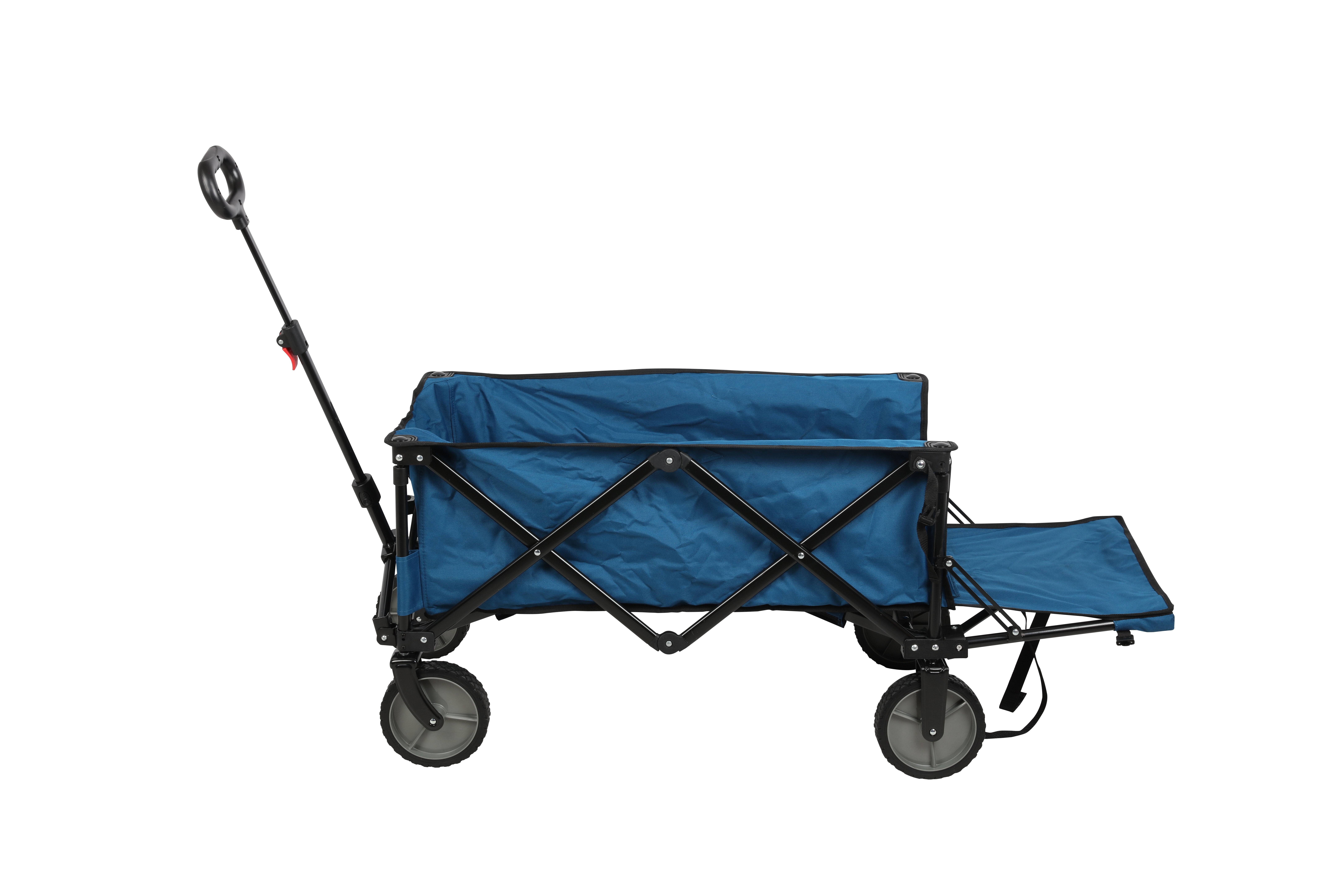Camping Wagon Cart W/ Tailgate Quad Folding Big Wheels Beach Sports Event Blue 